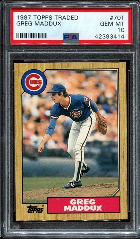 The greg maddux page is available to be sponsored: Greg Maddux 1987 Topps Traded # 70t Rookie Rc Chicago Cubs PSA 10 #PSA10 #sportscards #collect ...