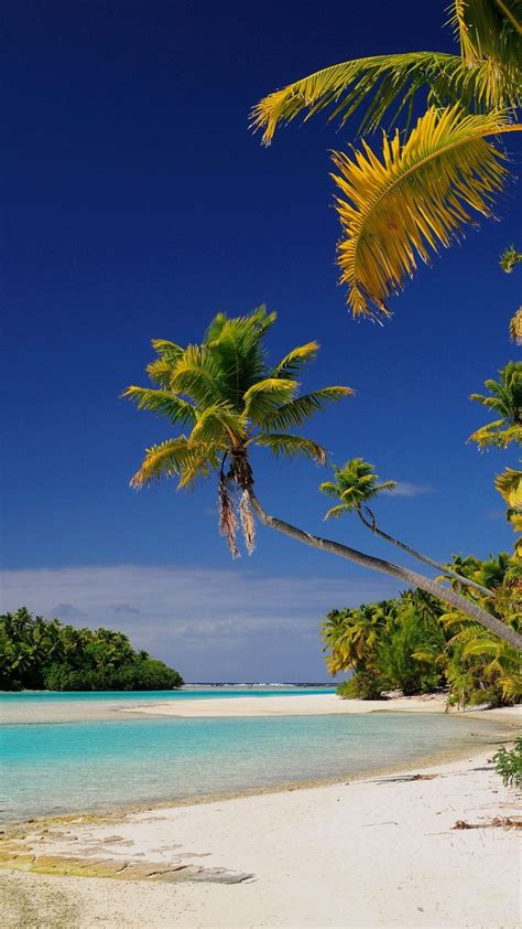 Beach On One Foot Island Tapuaetai Aitutaki Lagoon Cook Islands