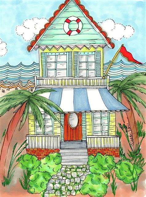 Beach House Drawing By Wendy Chase Fine Art America