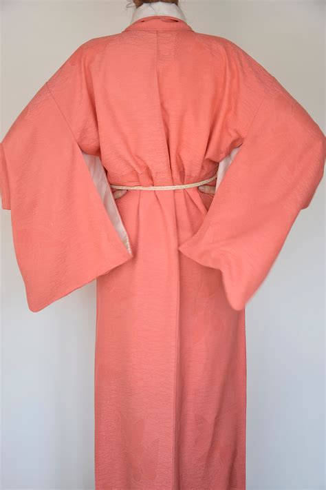 Japanese Vintage Kimono Robe Silk With Obijime Belt Sexy Gown Japanese Coat Ready To Wear