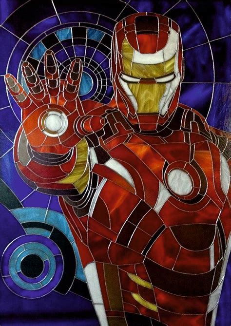 Geek Art Gallery Crafts Iron Man Stained Glass