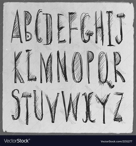 Hand Drawn Sketch Alphabet Royalty Free Vector Image