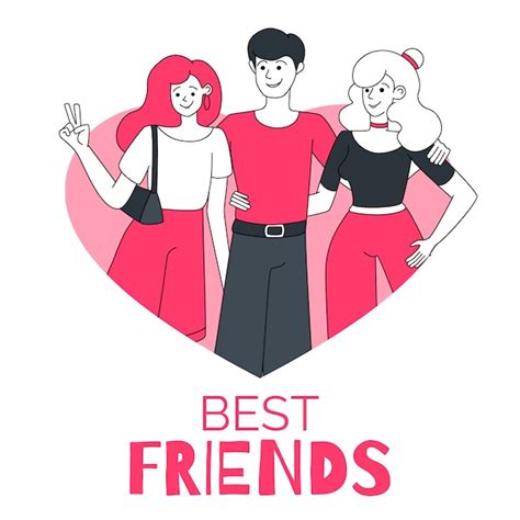 Premium Vector Best Friends Illustration