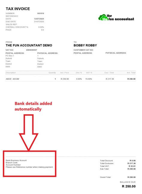 How To Add Bank Account Details To An Invoice Automatically The Fun