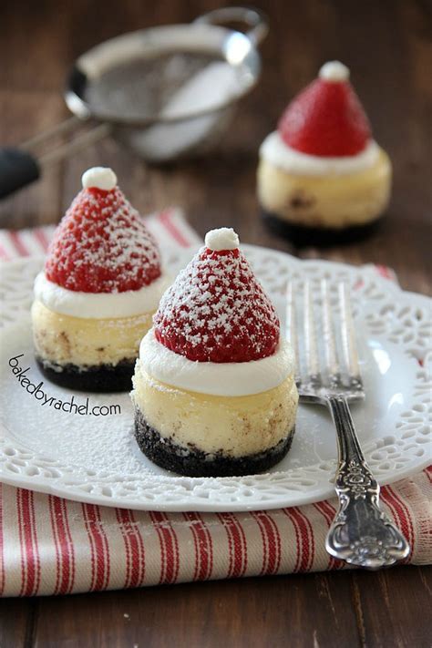 Get into the spirit with christmas food like mulled wine and mince pies, make homemade presents, and create the perfect christmas menu. Baked by Rachel » Mini Santa Hat Cheesecakes