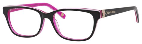 Juicy Couture Juicy 154 Rectangular Eyeglasses 52 16 135 0fl8 0fl8 Black Floral Pink 00
