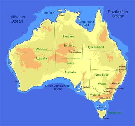 Large Detailed Elevation Map Of Australia Australia Oceania