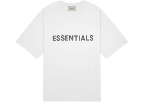 Fear Of God Essentials 3d Silicon Applique Boxy T Shirt White Ss20