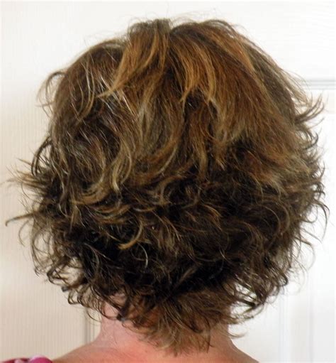 Womens Naturally Curly Shag Haircut Blonde Highlights 50s Short