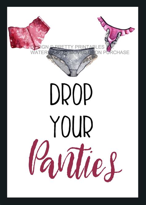 Lingerie Shower Game Drop Your Panties Game Printable Panty Game