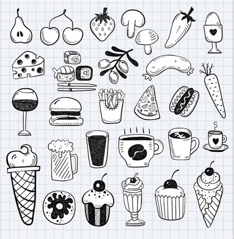Hand Draw Foods In Doodle Style Stock Vector Image By ©dapoomll 28684385