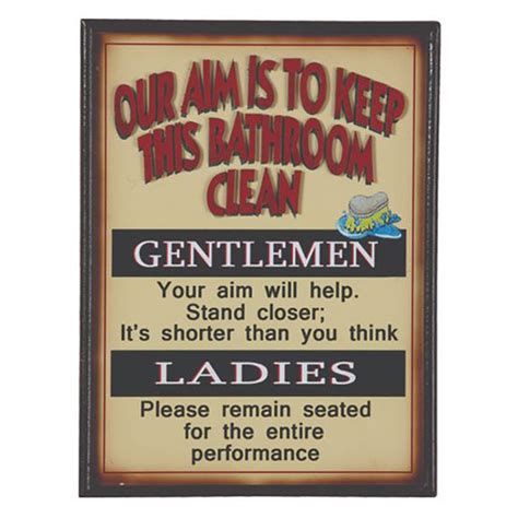 Our Aim Is To Keep This Bathroom Clean Sign Game Room Guys
