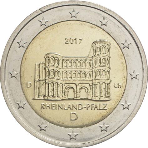 Deutschland 2 Euro Rheinland Pfalz Porta Nigra 2017 D Ku Ni Bfr 4 Euro