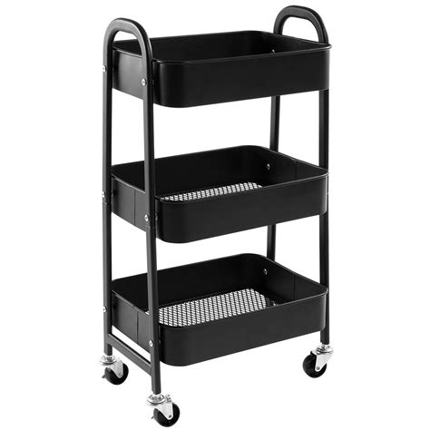 Buy Doeworks Storage Cart 3 Tier Metal Utility Cart Rolling Trolley