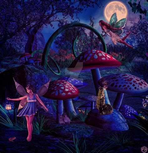 Moonlight Fairies By Petrasrenata On Deviantart Fantasy Background