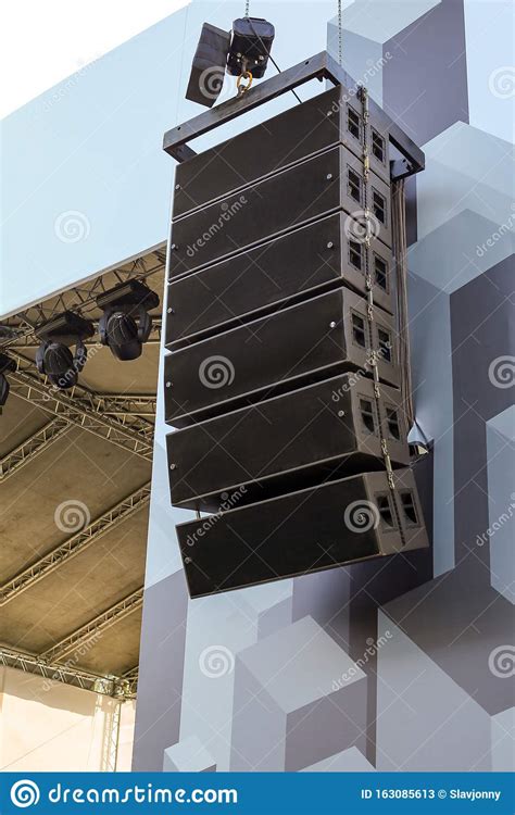 Concert Scene Large Speaker Stock Image Image Of Equipment Audio