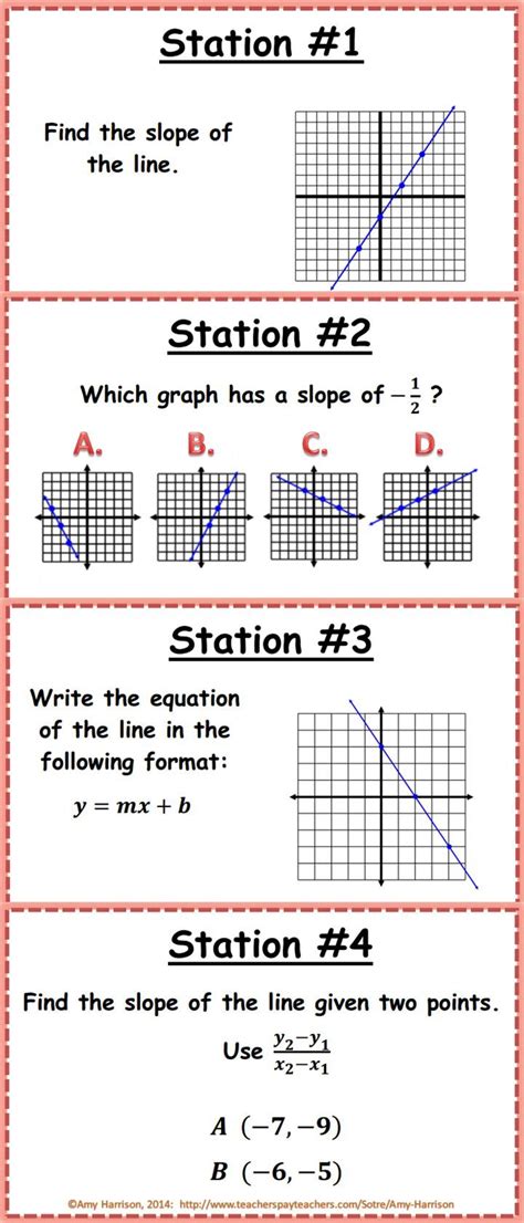 Finding Slope From A Graph Worksheet 8th Grade