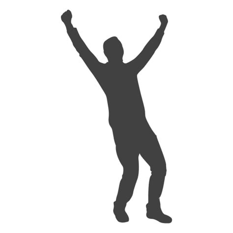 Happy Man Celebrating Silhouette Transparent Png And Svg Vector File