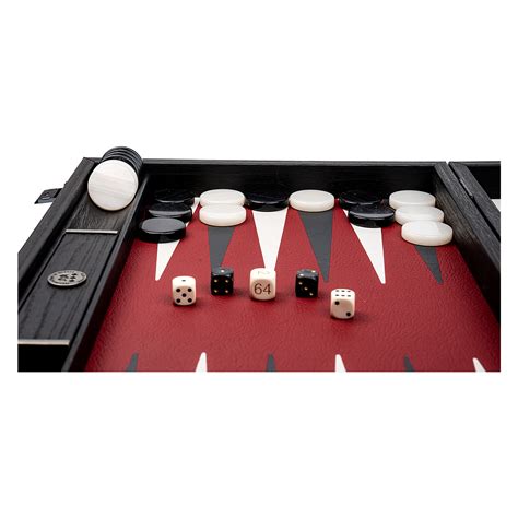 Set Joc Table Backgammon Piele Model Burgundy Red 48 X 60 Cm
