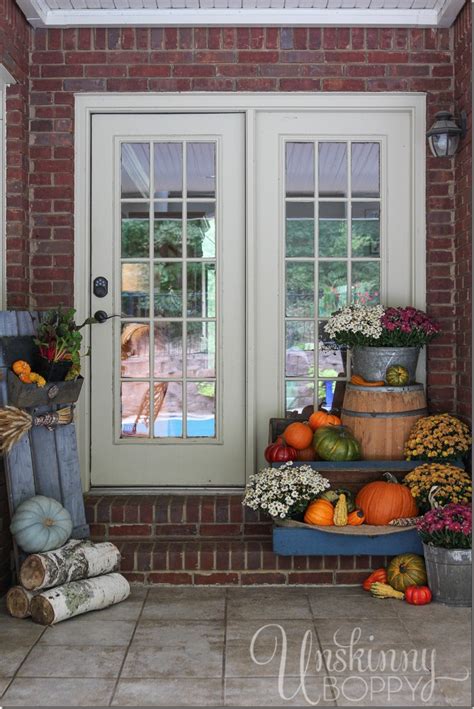 These 20+ front porch decorating ideas from our favorite designers across the country will inspire you to create the grand entrance you've always wanted. Fall Porch Decor with Plants and Pumpkins - Unskinny Boppy