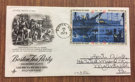 1973 US Postage Stamps First Day of Issue the Boston Tea Party | Etsy