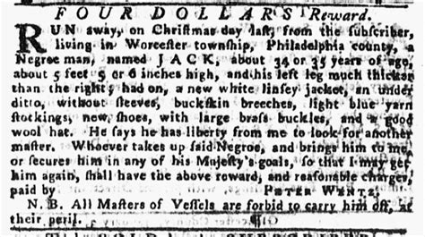 Slavery Advertisements Published January 11 1770 The Adverts 250 Project