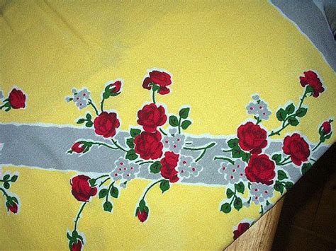 Red Rose Miniature Floral Bouquet Vintage Startex Tablecloth Etsy