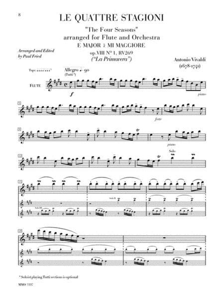 Vivaldi The Four Seasons For Flute By Antonio Vivaldi 1678 1741