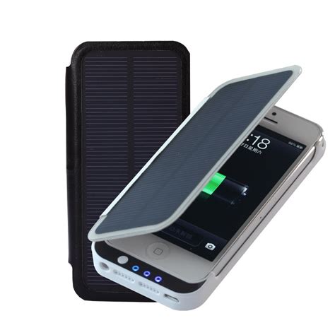 2800mah Portable Solar Charger Power Bank Case Cover 3 In 1