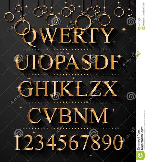 Golden Alphabet Font 3d Gold Letters Numbers And Punctuations With