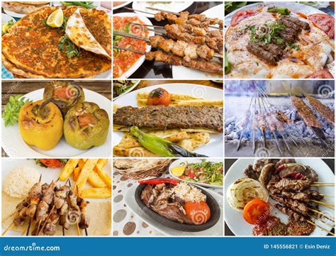 Turkish Cuisine Traditional Delicious Turkish Foods Collage Stock