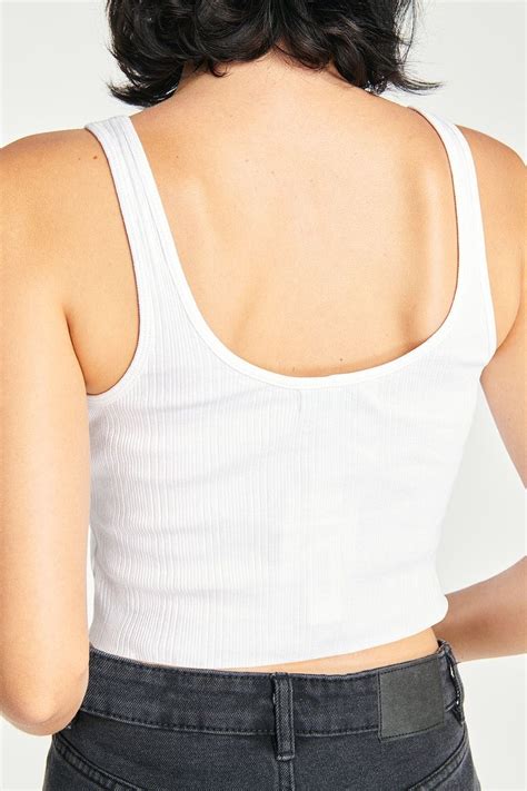 Download Simple white tank top mockup on a female model | premium ...