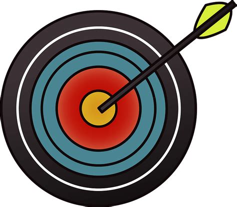 Archery Target with Arrow in the Bullseye clipart. Free download png image