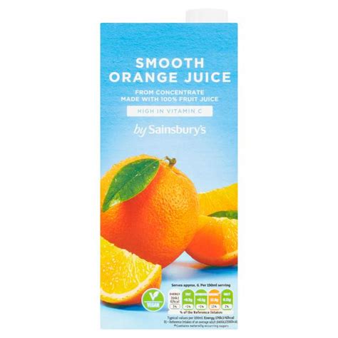 Sainsburys Pure Orange Juice 1l £175 Compare Prices