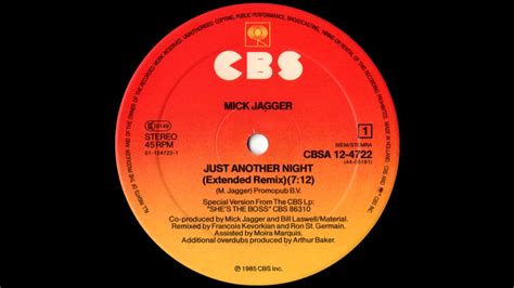 Mick Jagger Just Another Night Extended Remix Youtube