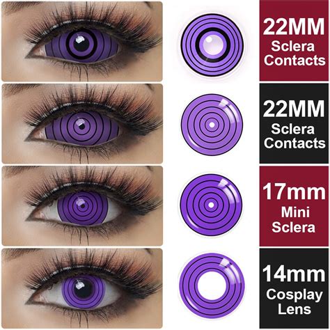 22mm Sclera Lenses Rinnegan Sharingan Contacts Lens 17mm Mini Sclera