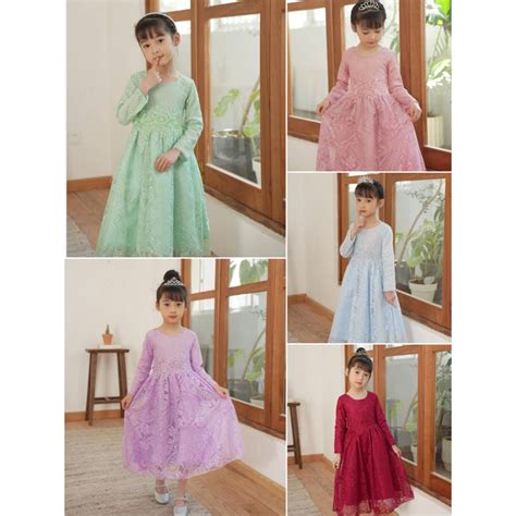 Ready Stock Raya Sales 2023 2y 12y Muslimah Baju Lace Jubah Dress