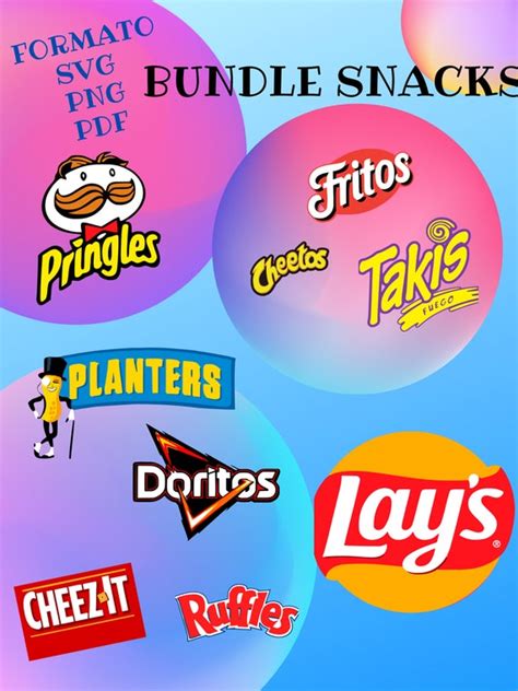Snacks Bundle Logos Cut Files Svgpng Pdf Etsy