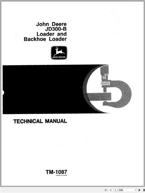 John Deere Backhoe Loader Jd300 B Technical Manual Tm1087