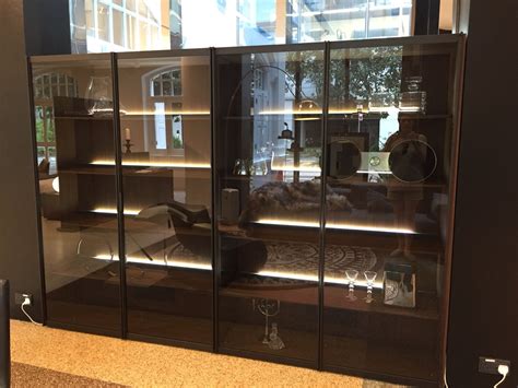 These cabinet doors are available with 5 different frame widths: Poliform standalone cabinet with lightweight glass doors ...