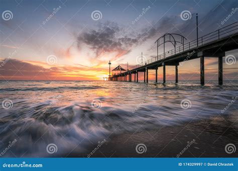 Sunset At Brighton Jetty Adelaide South Australia Stock Image Image