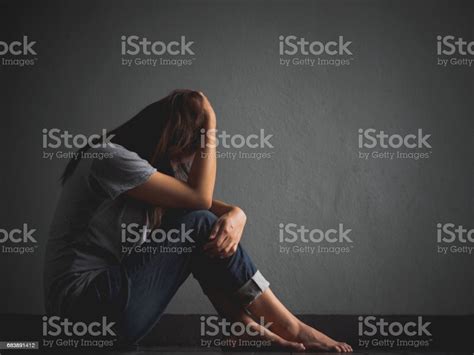 Sad Woman Hug Her Knee And Cry Stock Photo Download Image Now Istock