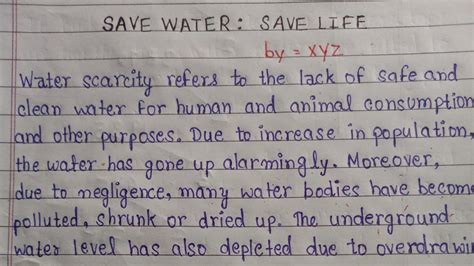 Article Save Water Save Life Youtube