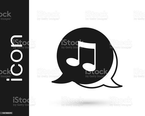 Black Music Note Tone Icon Isolated On White Background Vector Stock