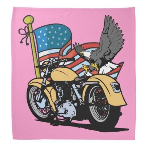 American Flag And Eagle Pink Biker Bandana Zazzle Biker Bandanas