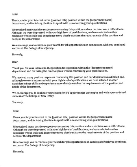Free 7 Sample Job Rejection Letter Templates In Ms Word Pdf