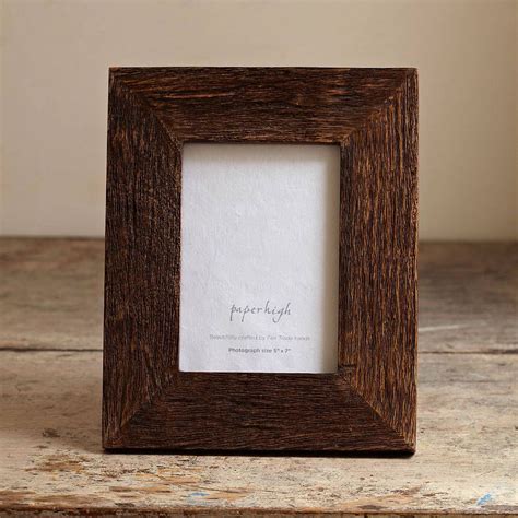 Personalised Handmade Natural Wooden Photo Frame By Paper High