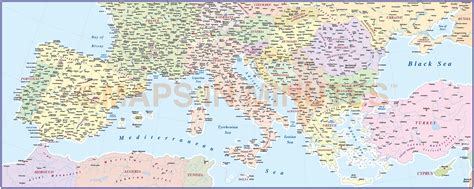 Digital Vector Southern Europe Map In Illustrator And Pdf Format
