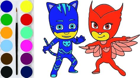 How To Draw Pj Masks Coloring Pages Drawing For Kids Learn To