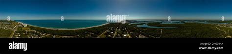 Aerial Panorama Fort Pierce Inlet Stock Photo Alamy
